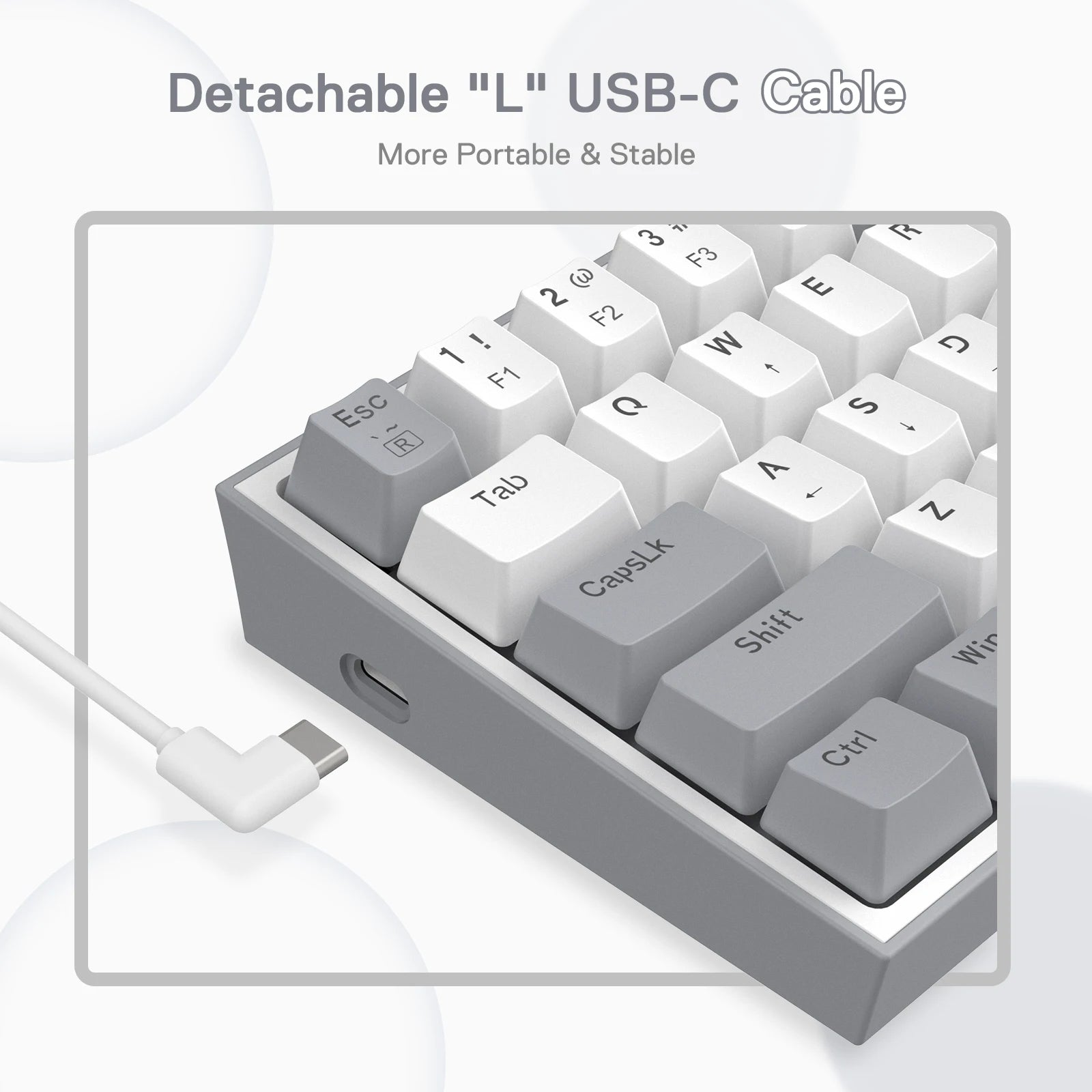 Redragon K617 Fizz 60% Wired RGB Gaming Keyboard, 61 Keys Hot-Swap Compact Mechanical Keyboard Red Switch